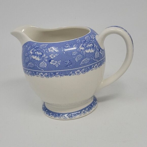 Vtg Queen's Albertine Sugar Creamer Blue English Porcelain England Replacement - Picture 4 of 16